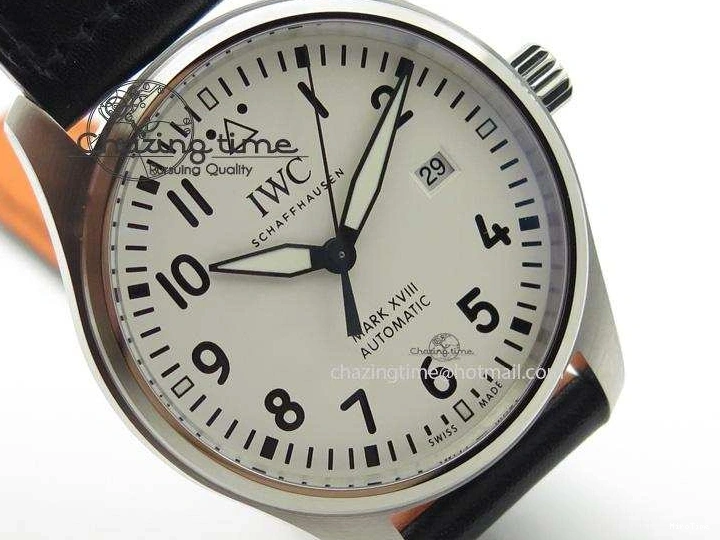 MIROTIME 0116 Fashionable Mark XVIII IW327002 V6F Best Edition White Dial On Black Leather Strap A 7312
